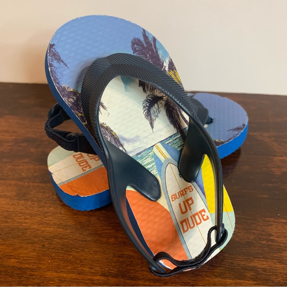 Surfs Up Dude Flip Flop Sandal Toddler Boys Size 5-6